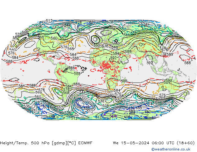 Height/Temp. 500 hPa ECMWF We 15.05.2024 06 UTC