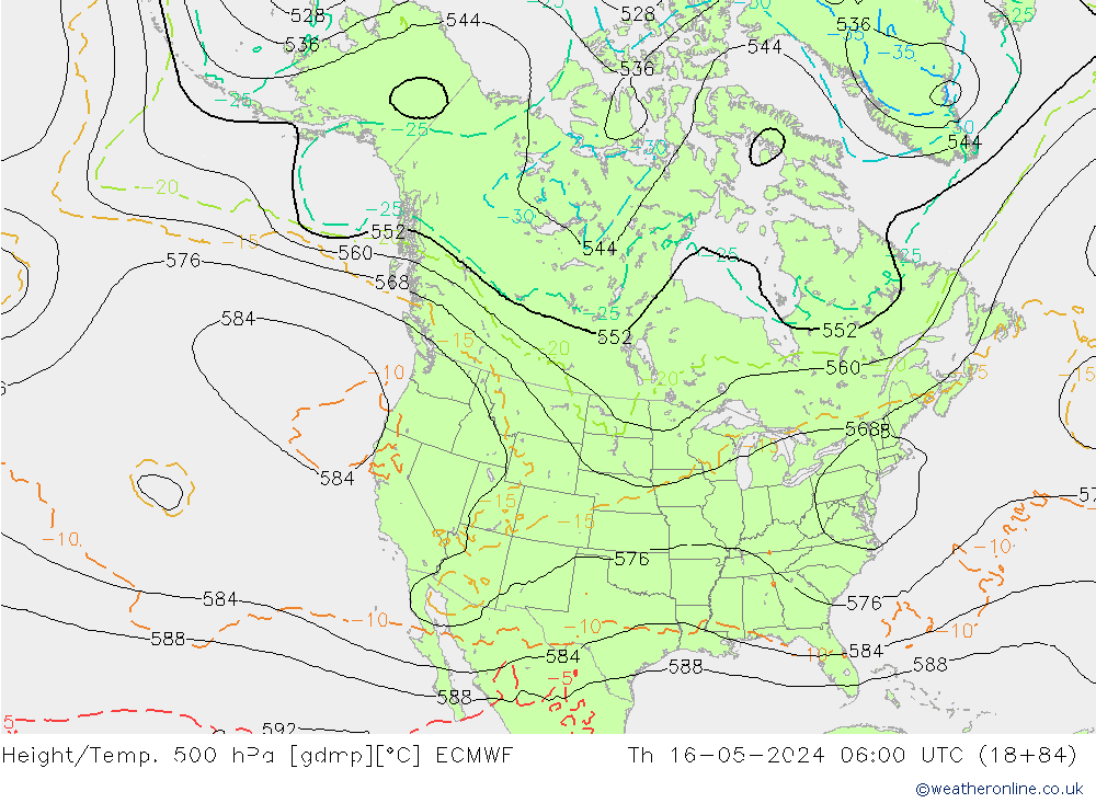 Z500/Rain (+SLP)/Z850 ECMWF Do 16.05.2024 06 UTC