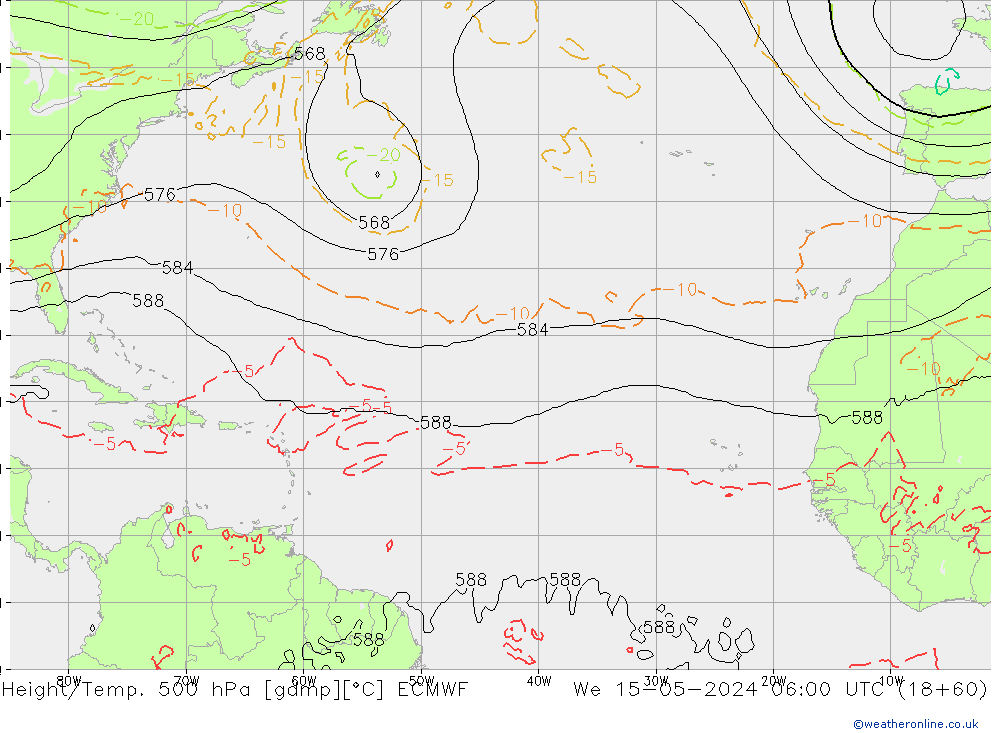 Height/Temp. 500 гПа ECMWF ср 15.05.2024 06 UTC