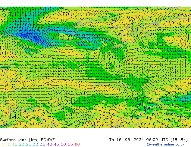 Surface wind ECMWF Th 16.05.2024 06 UTC
