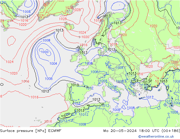 pression de l'air ECMWF lun 20.05.2024 18 UTC