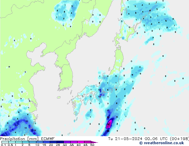 Yağış ECMWF Sa 21.05.2024 06 UTC