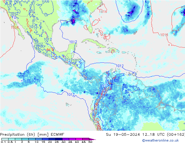 Z500/Rain (+SLP)/Z850 ECMWF dom 19.05.2024 18 UTC