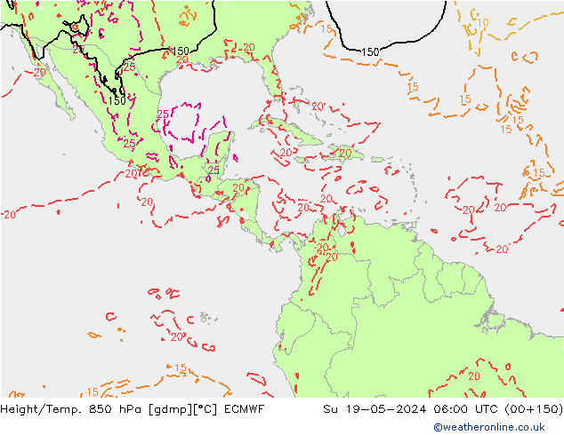 Height/Temp. 850 hPa ECMWF Su 19.05.2024 06 UTC