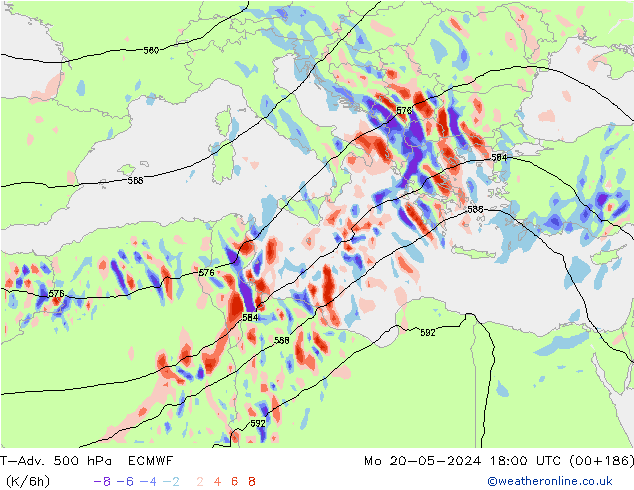 T-Adv. 500 hPa ECMWF  20.05.2024 18 UTC