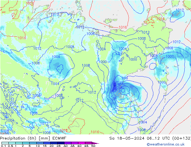 Z500/Rain (+SLP)/Z850 ECMWF so. 18.05.2024 12 UTC