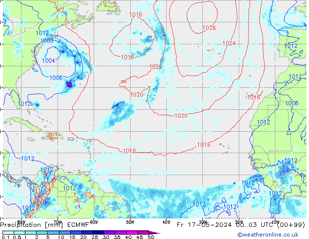 Precipitation ECMWF Fr 17.05.2024 03 UTC