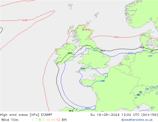 Windvelden ECMWF zo 19.05.2024 12 UTC