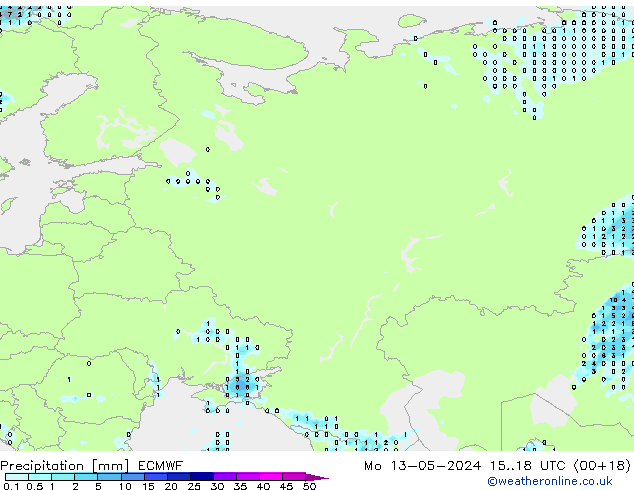 Precipitazione ECMWF lun 13.05.2024 18 UTC