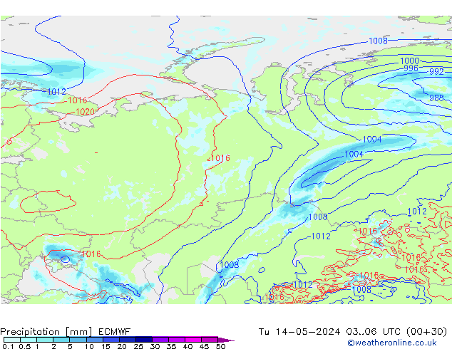 Precipitazione ECMWF mar 14.05.2024 06 UTC