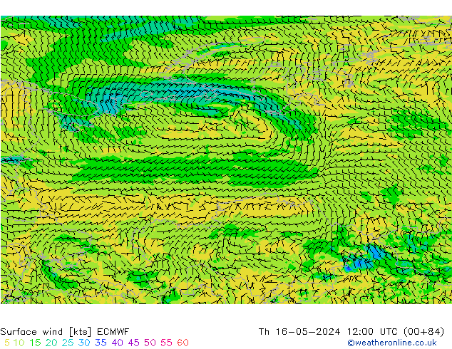 Bodenwind ECMWF Do 16.05.2024 12 UTC