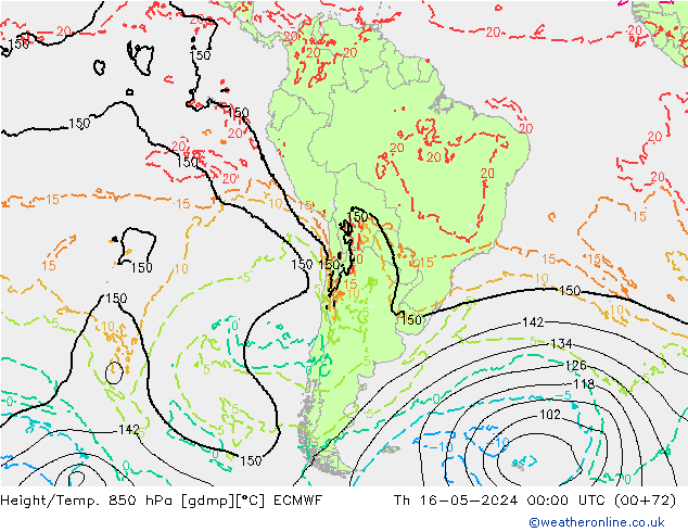 Z500/Rain (+SLP)/Z850 ECMWF jeu 16.05.2024 00 UTC