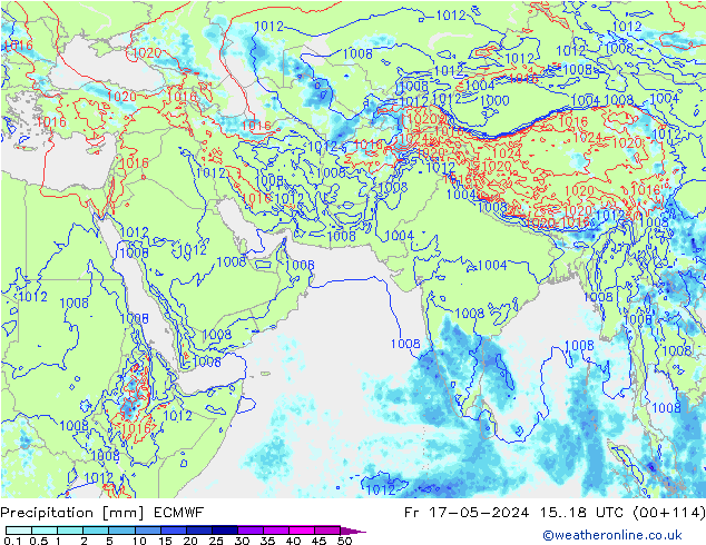 Niederschlag ECMWF Fr 17.05.2024 18 UTC