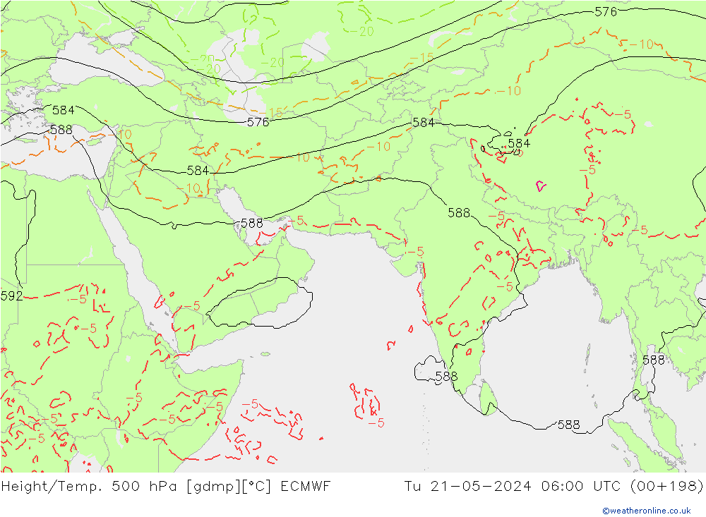 Z500/Rain (+SLP)/Z850 ECMWF вт 21.05.2024 06 UTC