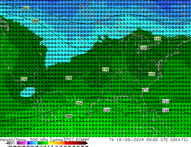 Z500/Rain (+SLP)/Z850 ECMWF Do 16.05.2024 00 UTC