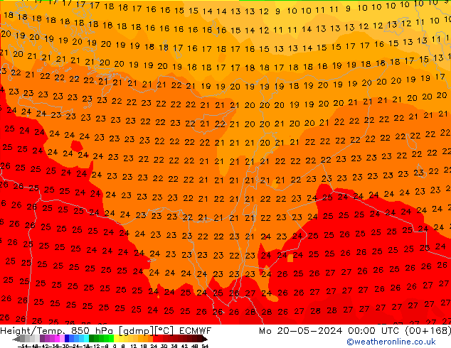 Z500/Rain (+SLP)/Z850 ECMWF  20.05.2024 00 UTC