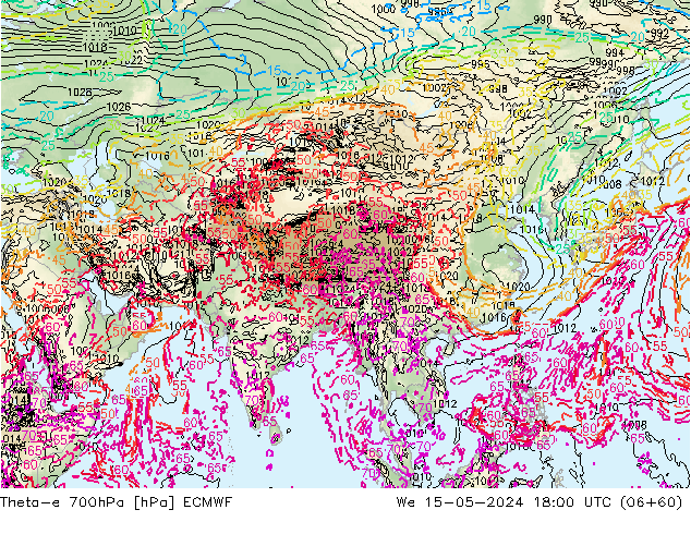 Theta-e 700hPa ECMWF We 15.05.2024 18 UTC