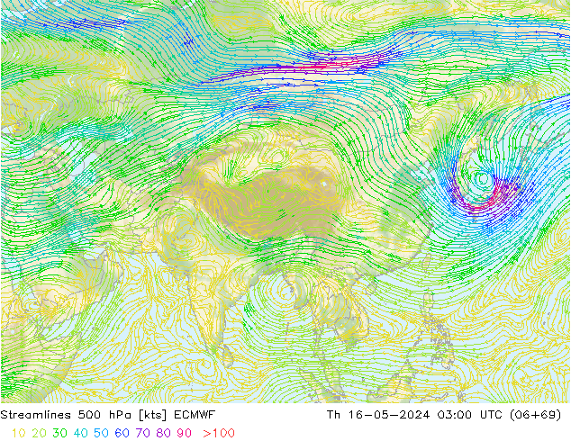 Rüzgar 500 hPa ECMWF Per 16.05.2024 03 UTC
