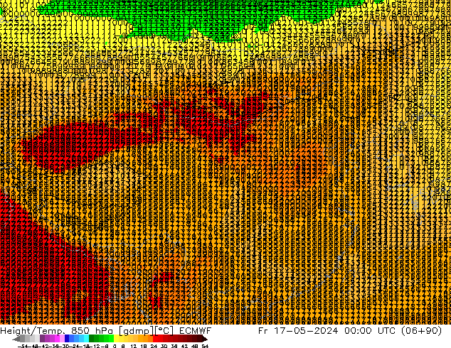 Height/Temp. 850 hPa ECMWF 星期五 17.05.2024 00 UTC