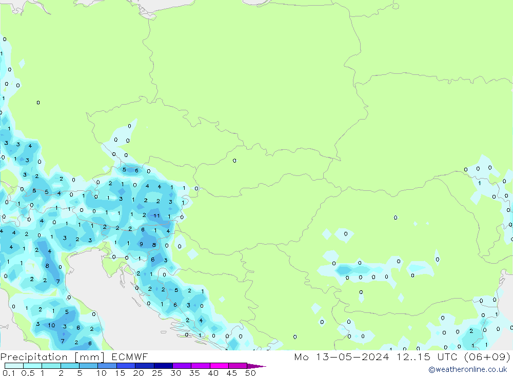 Precipitation ECMWF Mo 13.05.2024 15 UTC