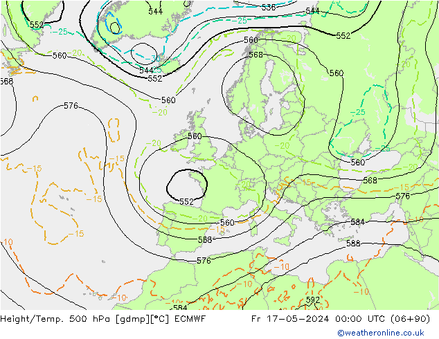 Z500/Rain (+SLP)/Z850 ECMWF  17.05.2024 00 UTC