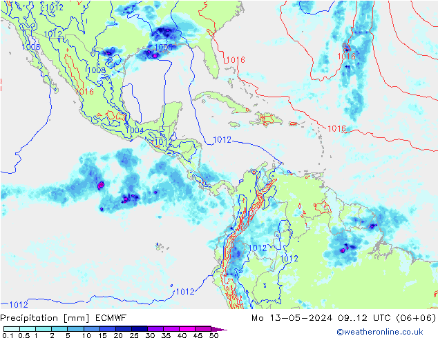 Yağış ECMWF Pzt 13.05.2024 12 UTC