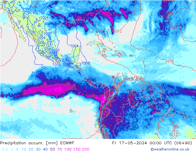 Precipitation accum. ECMWF  17.05.2024 00 UTC