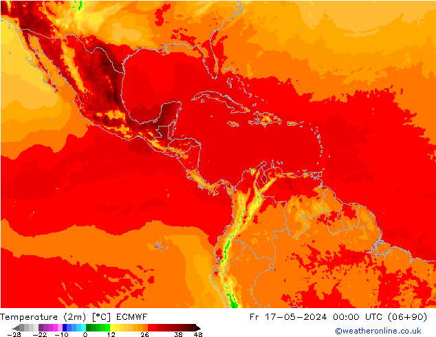 Temperature (2m) ECMWF Fr 17.05.2024 00 UTC