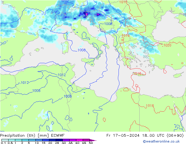 Precipitação (6h) ECMWF Sex 17.05.2024 00 UTC