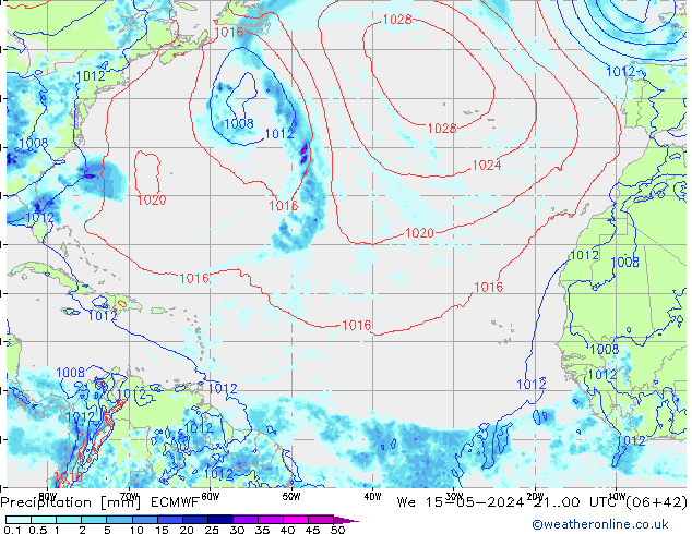 precipitação ECMWF Qua 15.05.2024 00 UTC