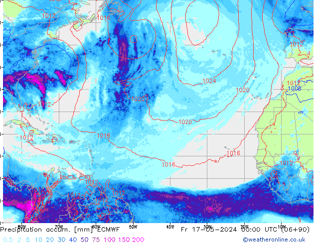 Precipitation accum. ECMWF Sex 17.05.2024 00 UTC