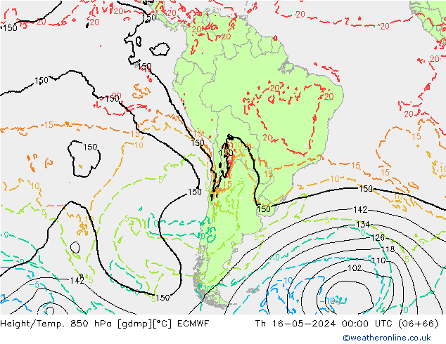 Z500/Rain (+SLP)/Z850 ECMWF Th 16.05.2024 00 UTC