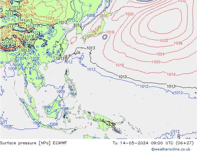 pression de l'air ECMWF mar 14.05.2024 09 UTC