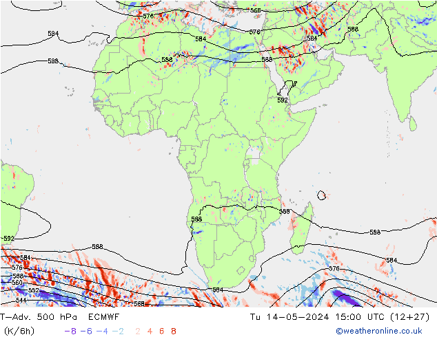 T-Adv. 500 hPa ECMWF mar 14.05.2024 15 UTC