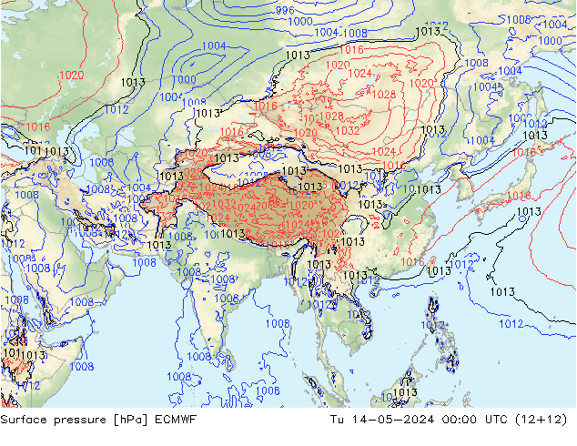 Presión superficial ECMWF mar 14.05.2024 00 UTC