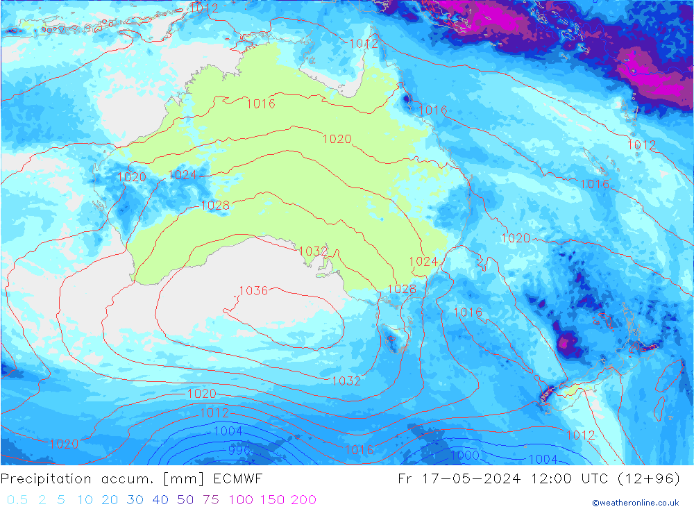 Precipitation accum. ECMWF Sex 17.05.2024 12 UTC