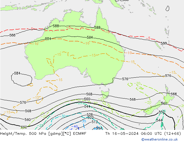 Yükseklik/Sıc. 500 hPa ECMWF Per 16.05.2024 06 UTC