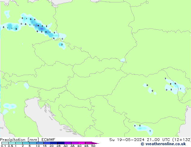 Precipitation ECMWF Su 19.05.2024 00 UTC