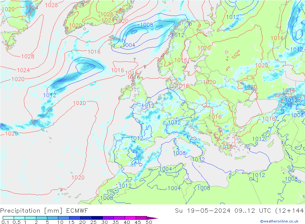precipitação ECMWF Dom 19.05.2024 12 UTC