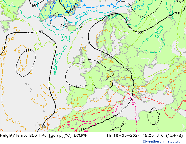 Z500/Rain (+SLP)/Z850 ECMWF Th 16.05.2024 18 UTC
