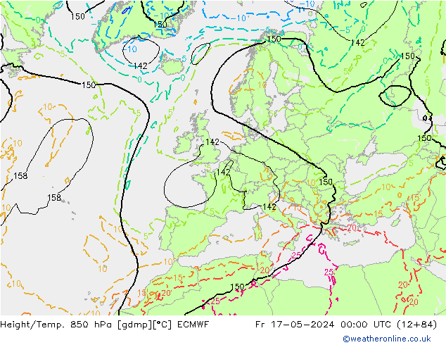 Height/Temp. 850 hPa ECMWF Fr 17.05.2024 00 UTC