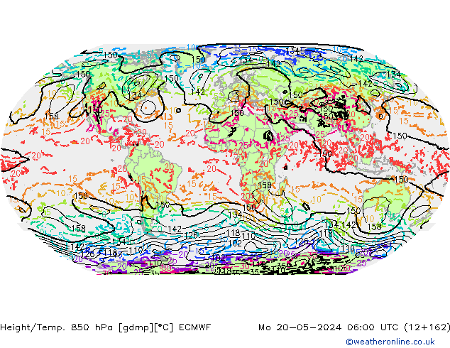 Height/Temp. 850 hPa ECMWF Mo 20.05.2024 06 UTC