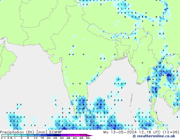 Z500/Rain (+SLP)/Z850 ECMWF пн 13.05.2024 18 UTC