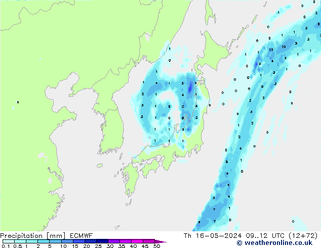 Precipitation ECMWF Th 16.05.2024 12 UTC