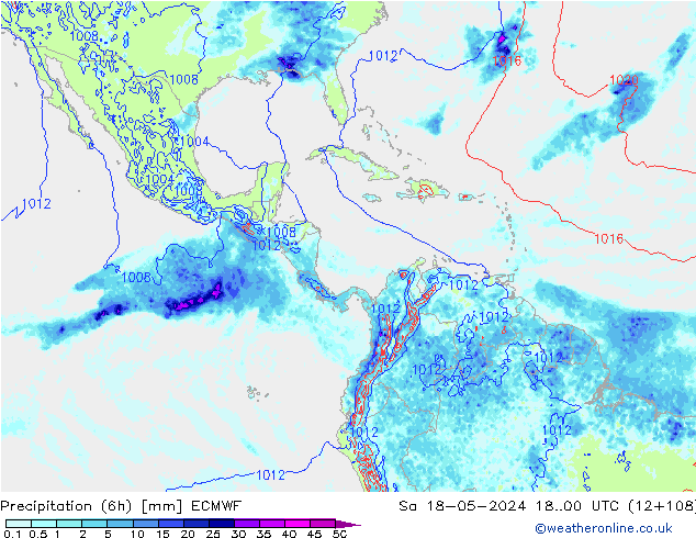 Yağış (6h) ECMWF Cts 18.05.2024 00 UTC