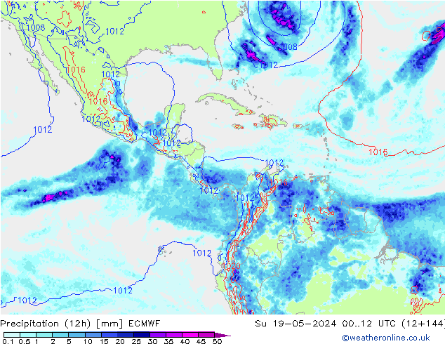 Precipitación (12h) ECMWF dom 19.05.2024 12 UTC