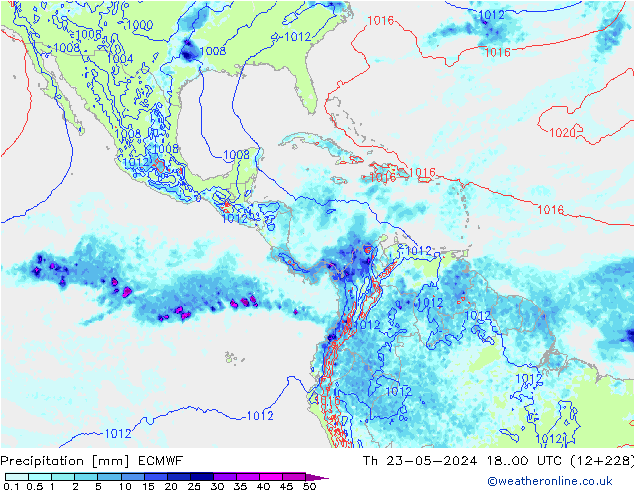 Neerslag ECMWF do 23.05.2024 00 UTC