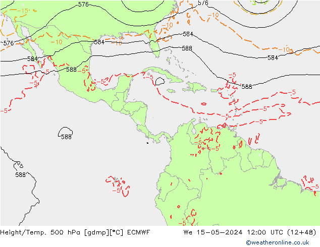 Z500/Rain (+SLP)/Z850 ECMWF We 15.05.2024 12 UTC