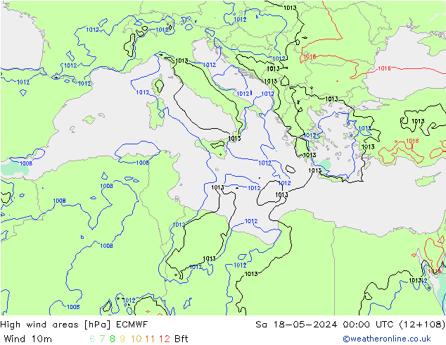Windvelden ECMWF za 18.05.2024 00 UTC