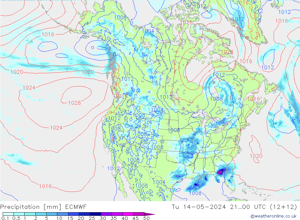 Neerslag ECMWF di 14.05.2024 00 UTC